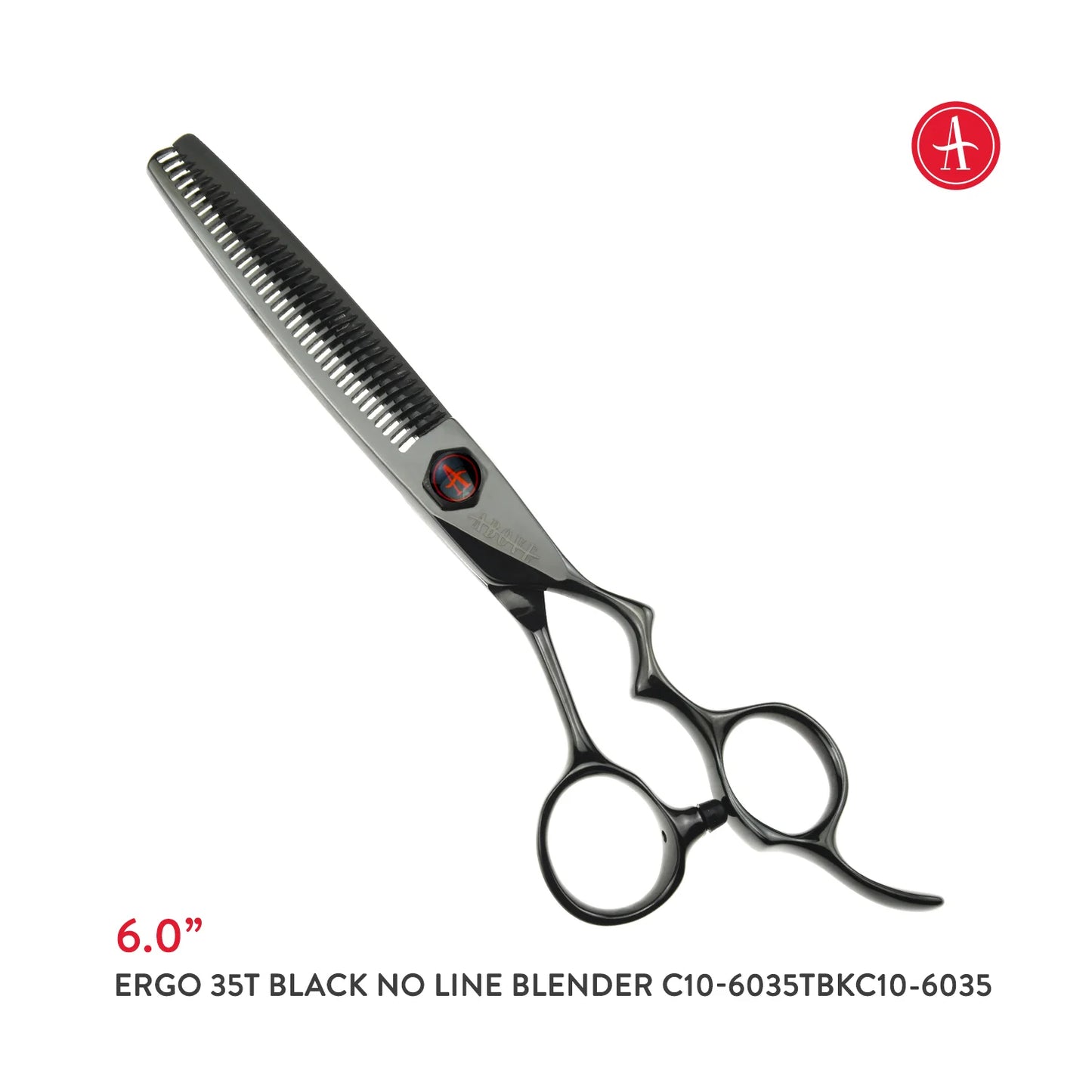 Above Ergo 35T Thinning Black No-Line Blender Shears – 6.0"