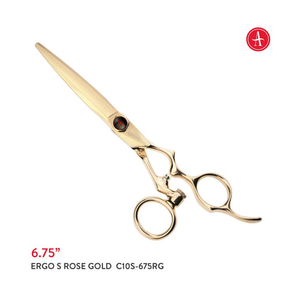 Above ErgoS Rose Gold Swivel Hair Cutting Shears – 6.0", 6.75"