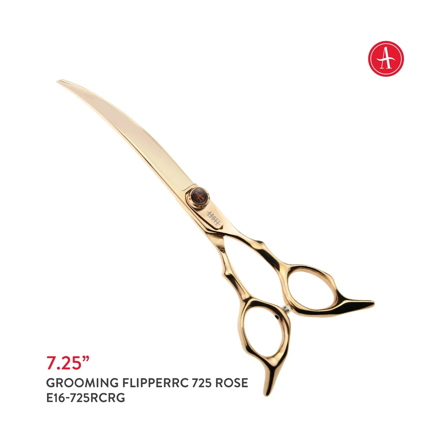 Above Pet Grooming Flipper Radical Curve 725 Rose Gold Shears – 7.25"