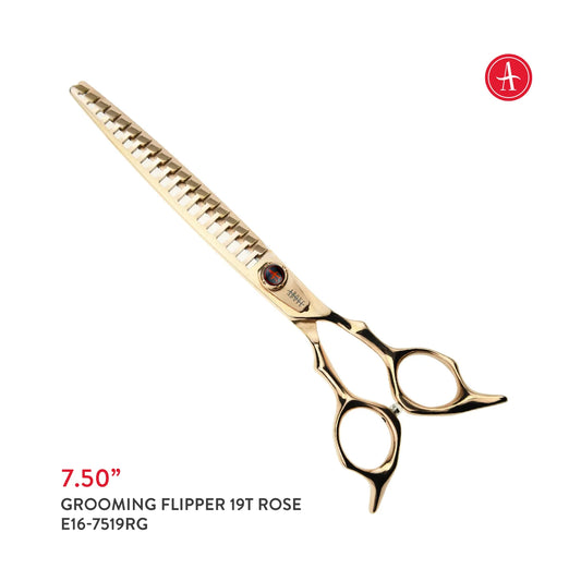 Above Elite Pet Grooming Rose Gold 19T Flipper Shears – 7.5"